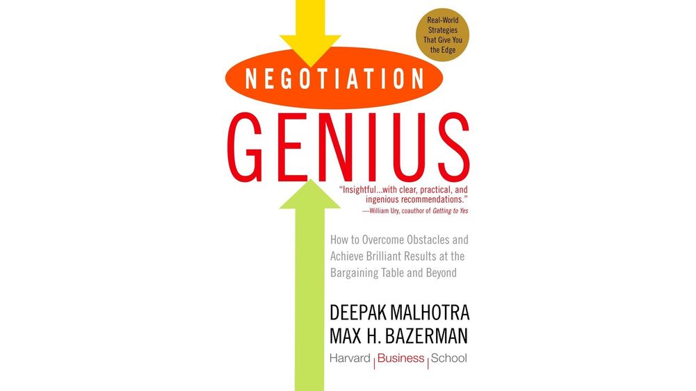 "Negotiation Genius" by Deepak Malhotra and Max Bazerman Book Cover